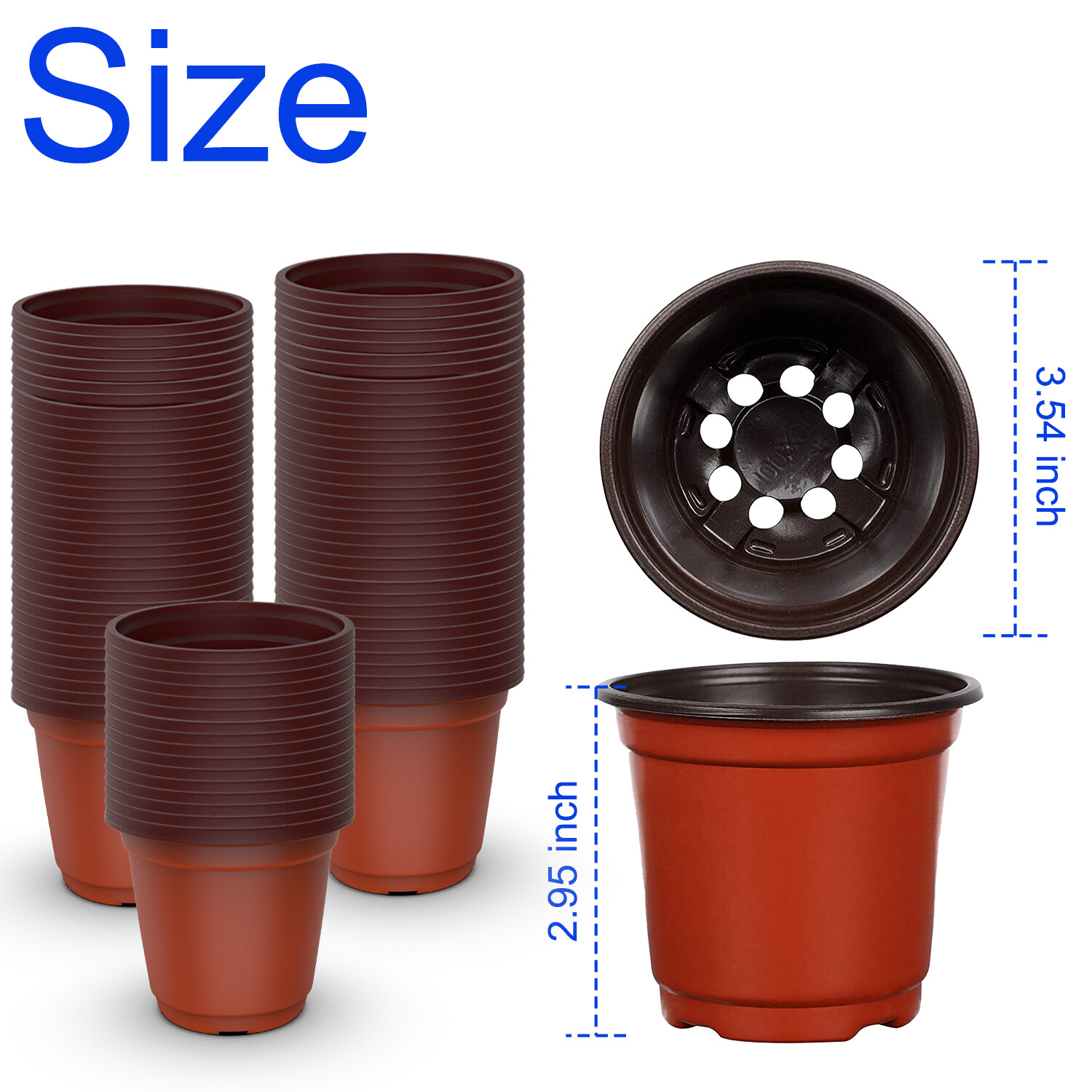 100PCS Nursery Seedling Pots - Plastic Plant Containers w/10 Labels, Flower Pot gallery