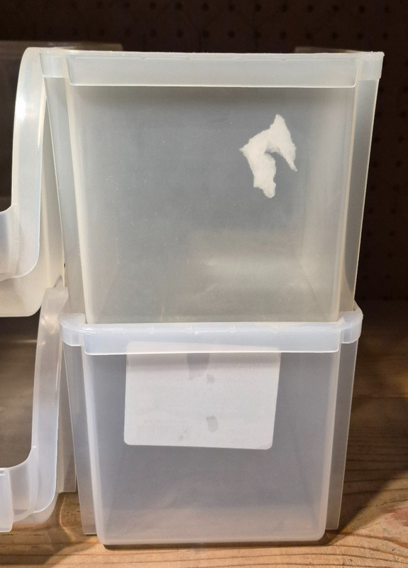 6 BOXES Medium Clear Plastic Stackable Storage Bins Boxes L11" x H5" x W5.5"!!! gallery