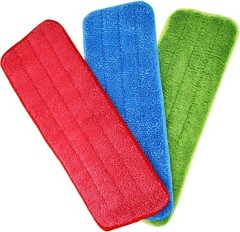 3Pack Microfiber Spray Mop Pads Replacement for Wet Dry Mops Flat Heads, 16×5.5″