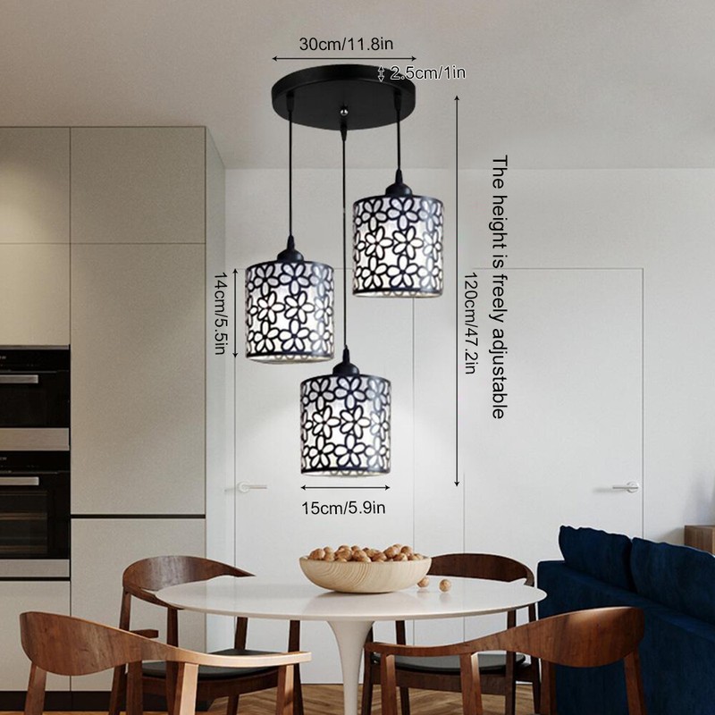 3-Head Modern Ceiling Hanging Light Pendant Lamp Chandelier Dining Room Fixture gallery