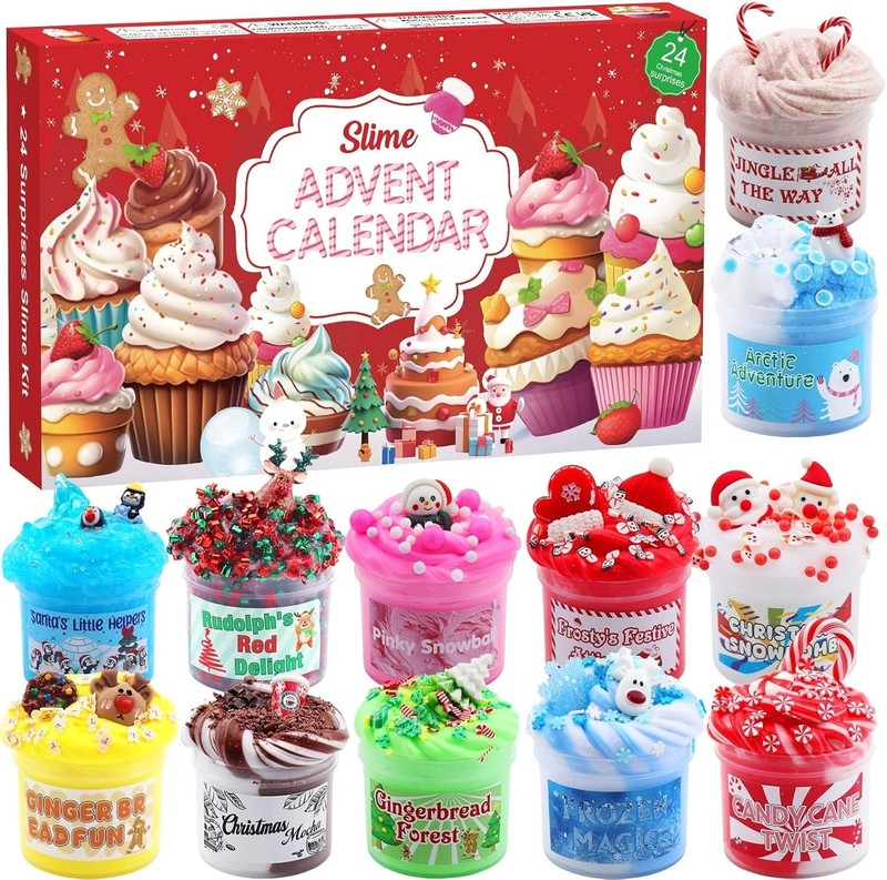 Exciting Slime Countdown Calendar for Christmas with Fun Mix Ins and Accessories gallery
