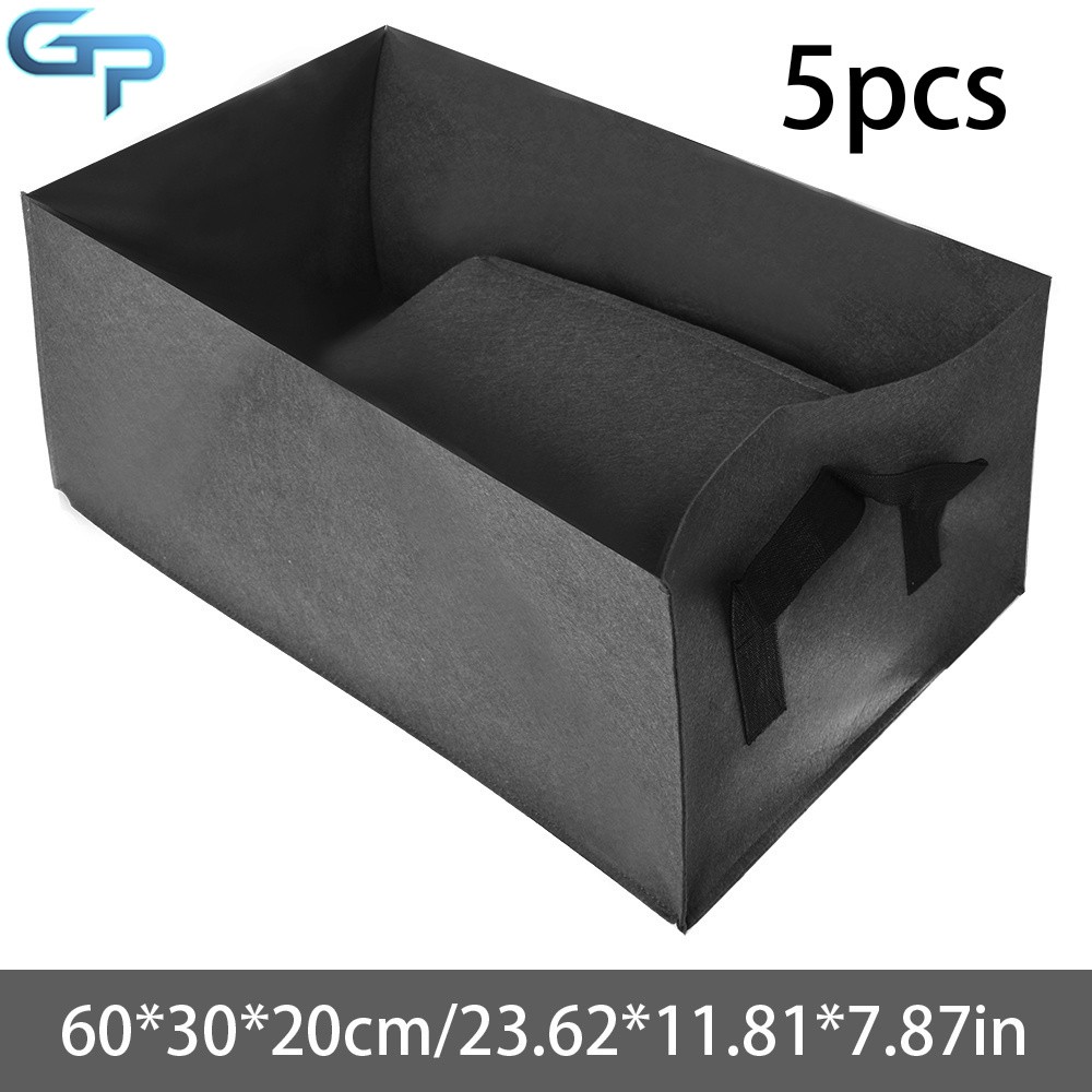 Planting 5 pack Grow Bag Fabric Flower Bed Garden Vegetable Plant Rectangular gallery