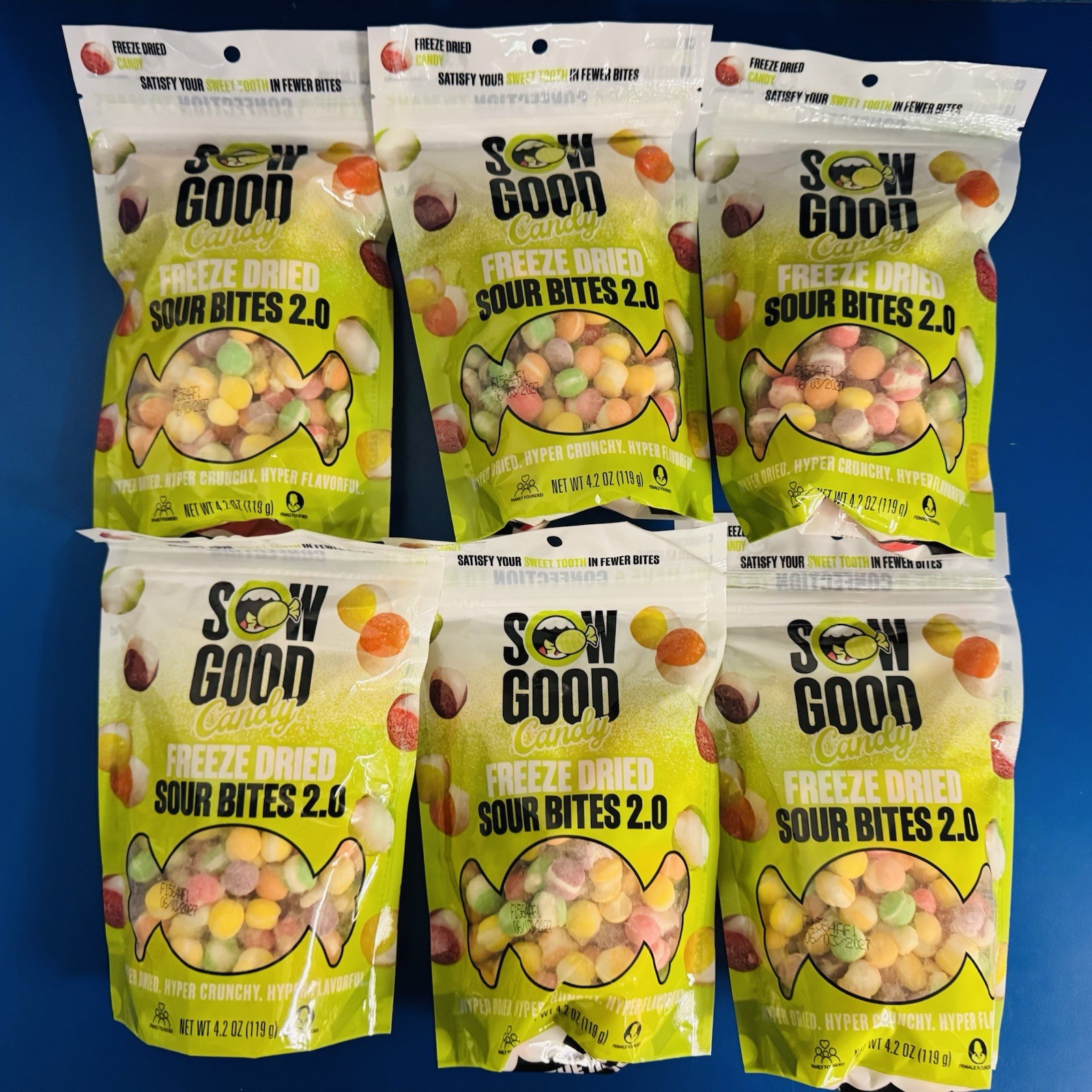 (6) Sow Good Freeze Dried Candy, Sour Bites, Bulk, Lot, BB: 06/27 gallery