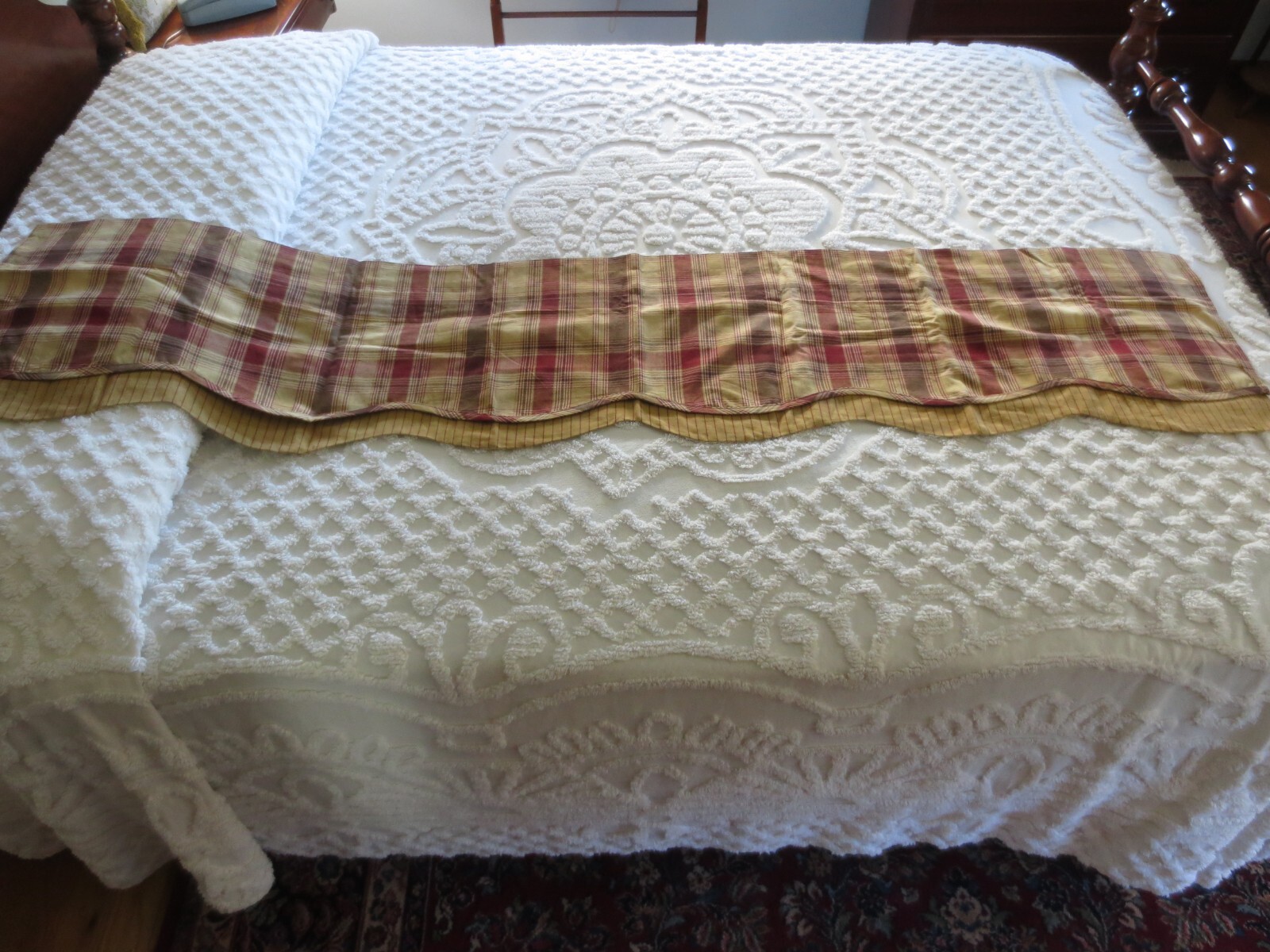 Park Design RUST TAN BROWN PLAID Cotton SCALLOPED VALANCE - 71" x 15-1/2" gallery