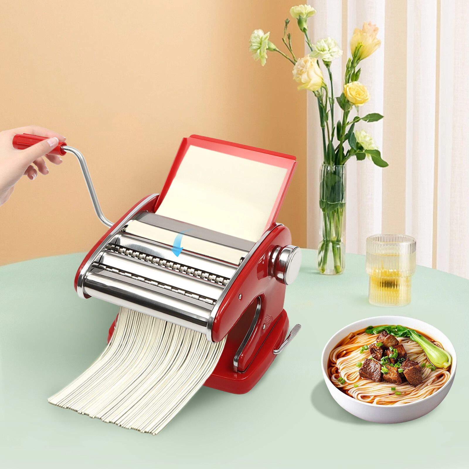 401 Stainless Steel Pasta Maker Machine With 6 Adjustable Thickness Settings gallery
