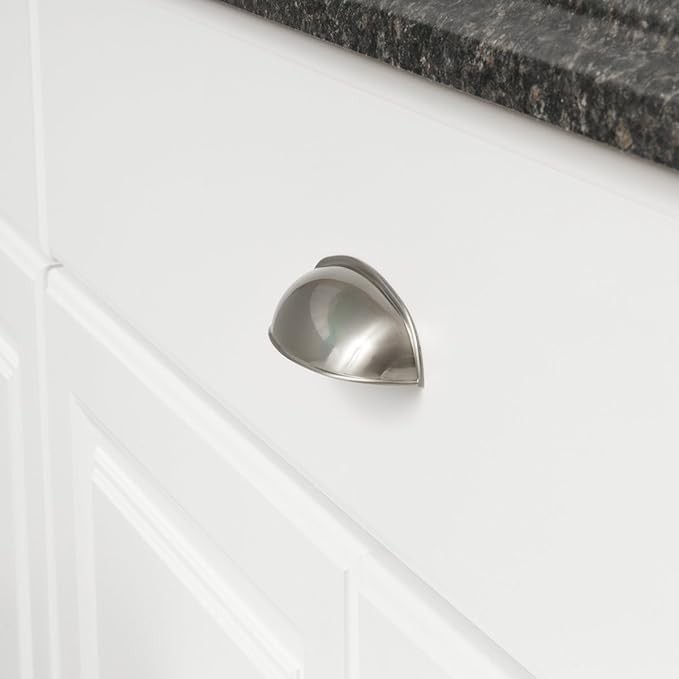 10-pack Cup Pulls Cabinet Hardware Brushed Satin Nickel Pull Bin Drawer Handle gallery