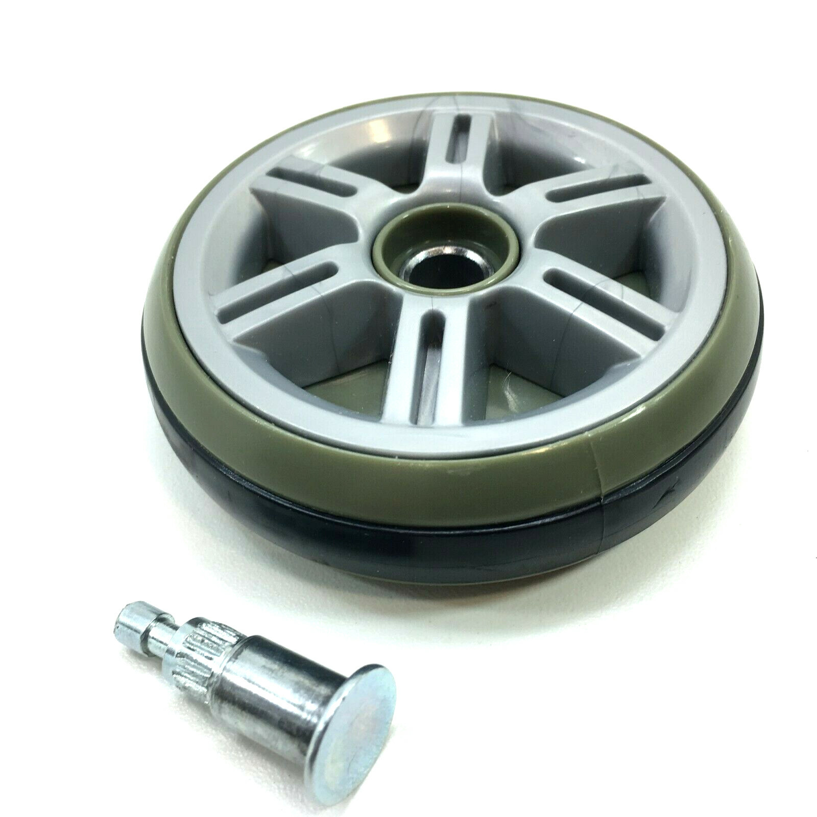 Shark ZU782 Vacuum LEFT or RIGHT WHEEL ASSEMBLY W/ PIN Green Genuine OEM Part gallery