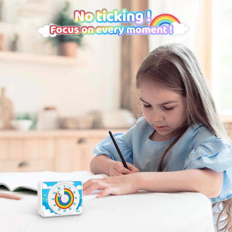 Visual Timer for Kids 60 Min Rainbow Countdown Clock for Classroom & ADHD gallery