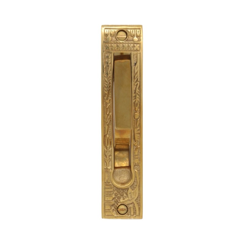 Solid Brass Victorian Pocket Door Pull - 3 Finish Choices gallery
