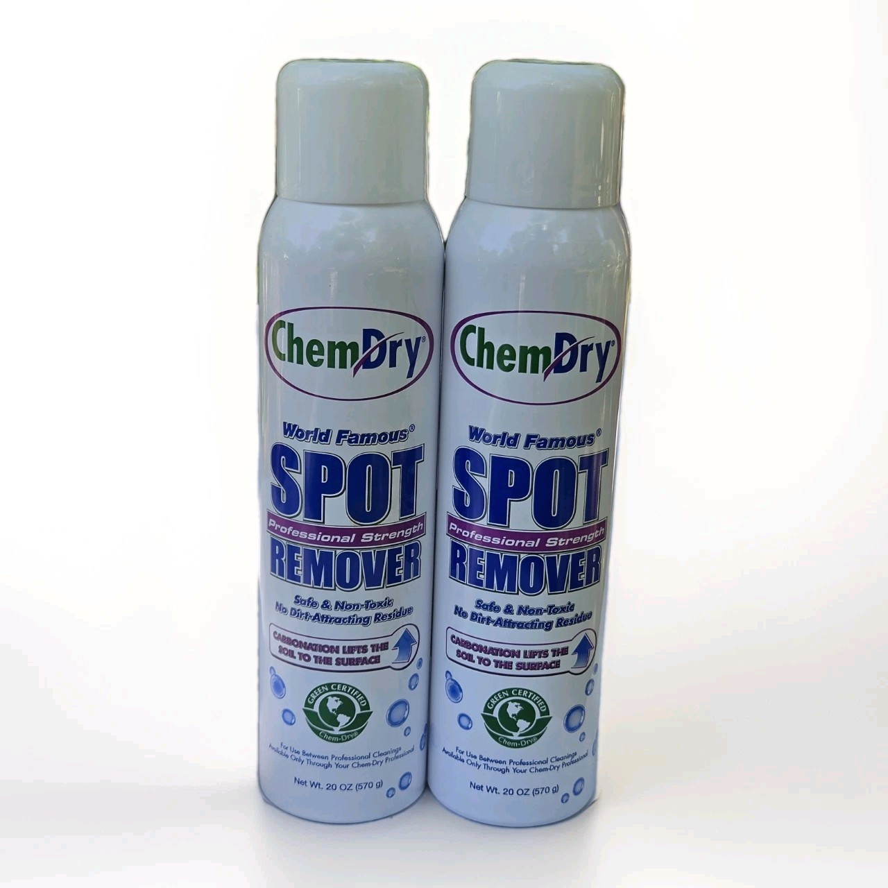 Chem-Dry Professional Strength Spot Remover 2 New 20oz Cans Green Certified USA gallery