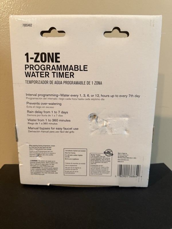 ACE 1-Zone Programmable Water Timer Manual Bypass Rain Delay Digital 360min gallery