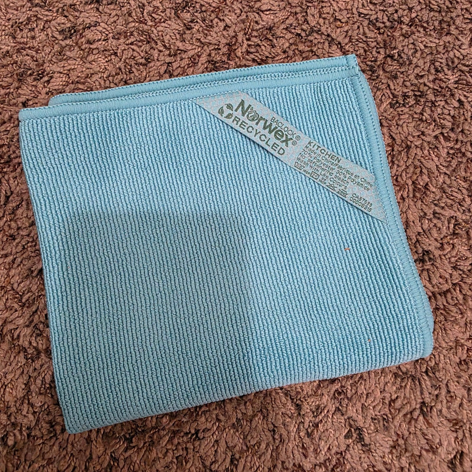 Norwex 3pc Set Limited Edition Teal Blue Ribbed Kitchen Towel 2 Mini EnviroCloth gallery