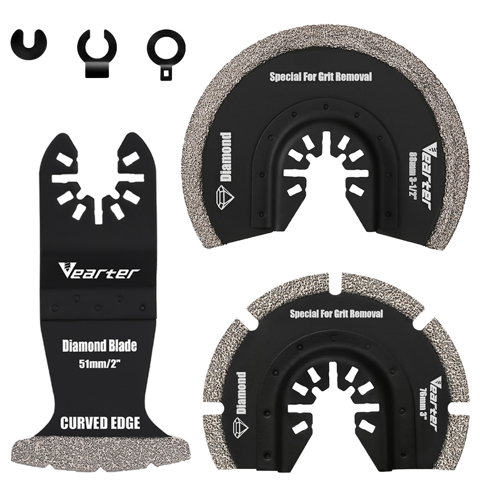 3pc Oscillating Multi Tool Blade Diamond Saw Blades Set for Grit Grout Removal gallery