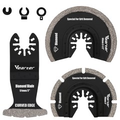 3pc Oscillating Multi Tool Blade Diamond Saw Blades Set for Grit Grout Removal