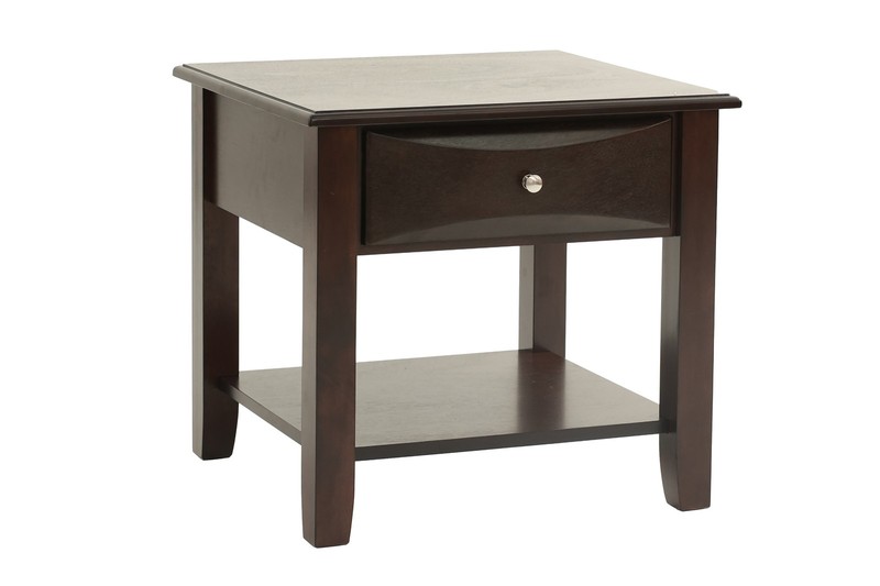 Simple Modern Look Wooden 1pc End Table Living Room Sofa Side Table Veneer Drawe gallery