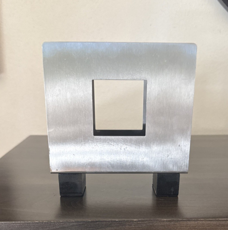 Zack Stainless Steel Napkin Holder Modern Square Cutout Minimalist Organizer gallery