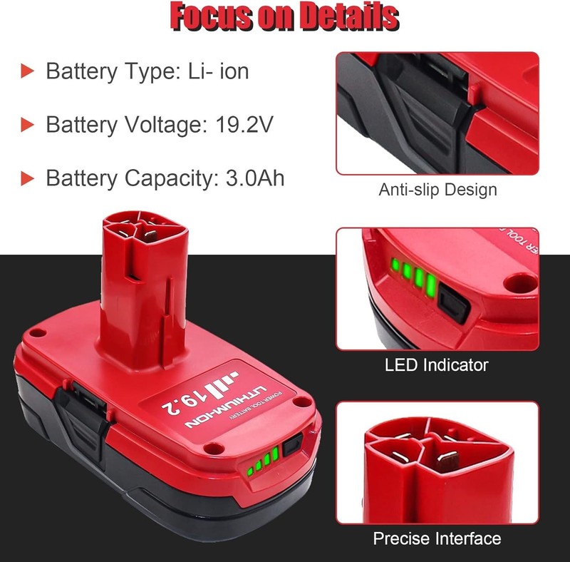 2Pack For CRAFTSMAN 19.2 VOLT C3 LITHIUM DIEHARD BATTERY PACK 315.PP2011 3.0Ah gallery