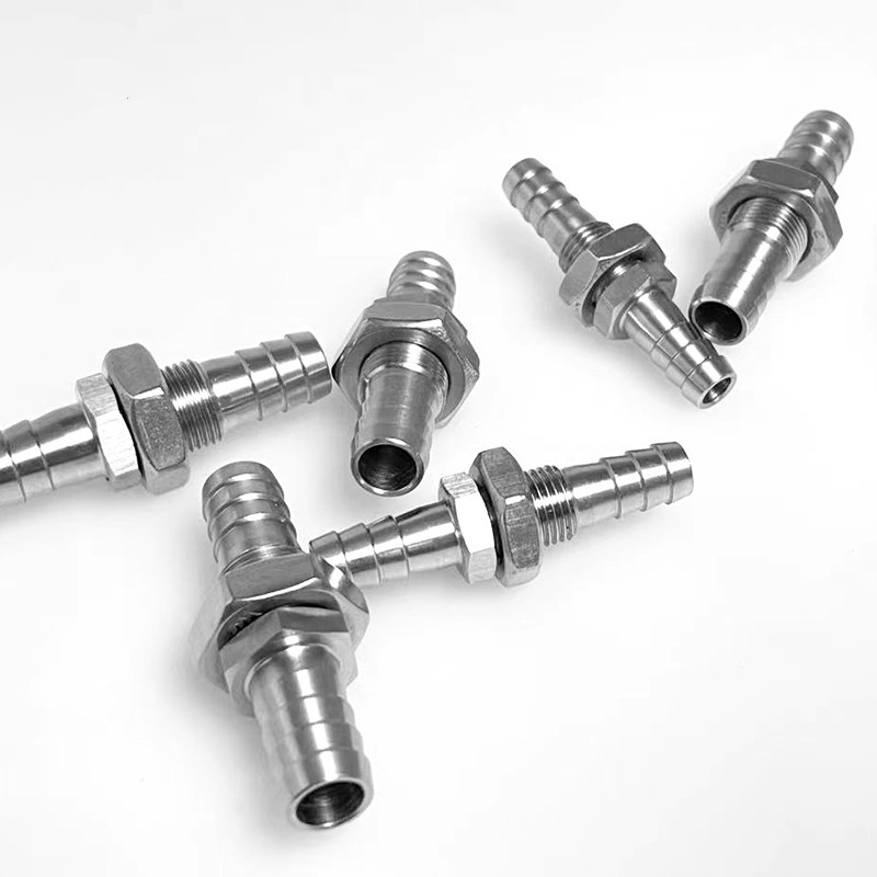 Bulkhead Barb Fitting Stainless Barbed Hose Tail Connector Tube Coupler Adapter gallery