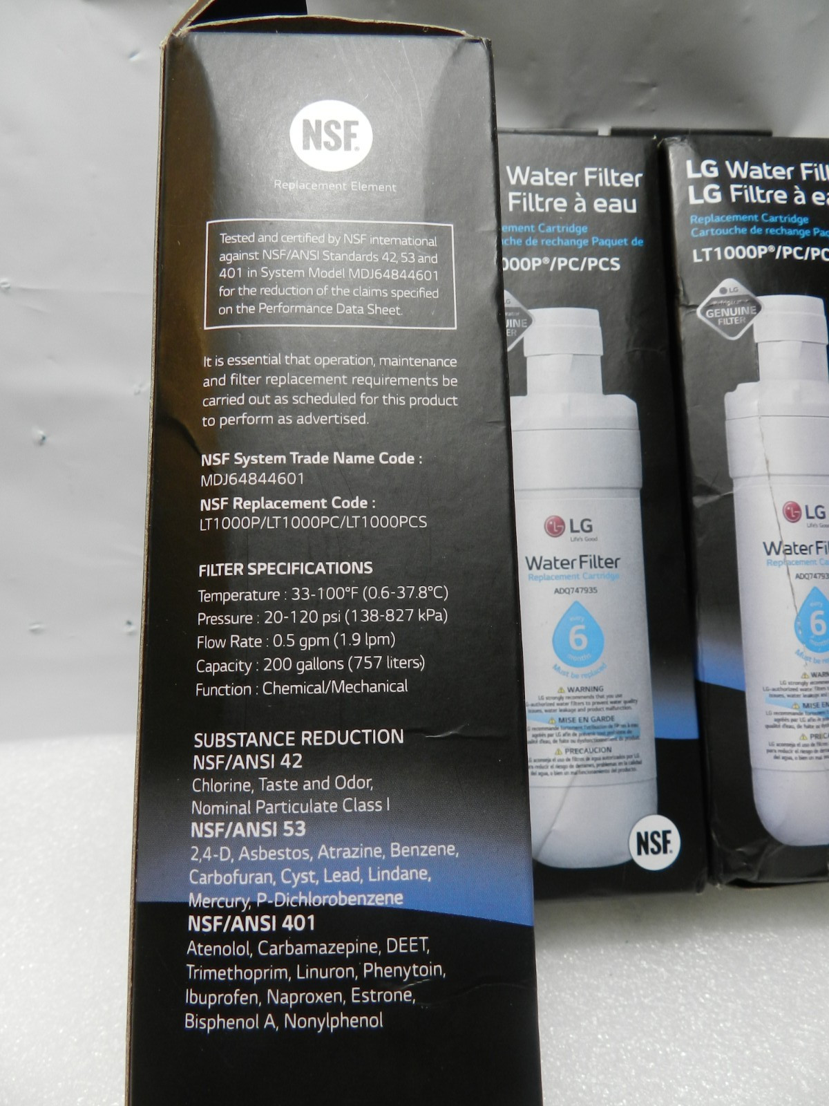 4 New Refresh Refrigerator Ice Water Filter For LG LT1000P ADQ747935 (M52K) gallery