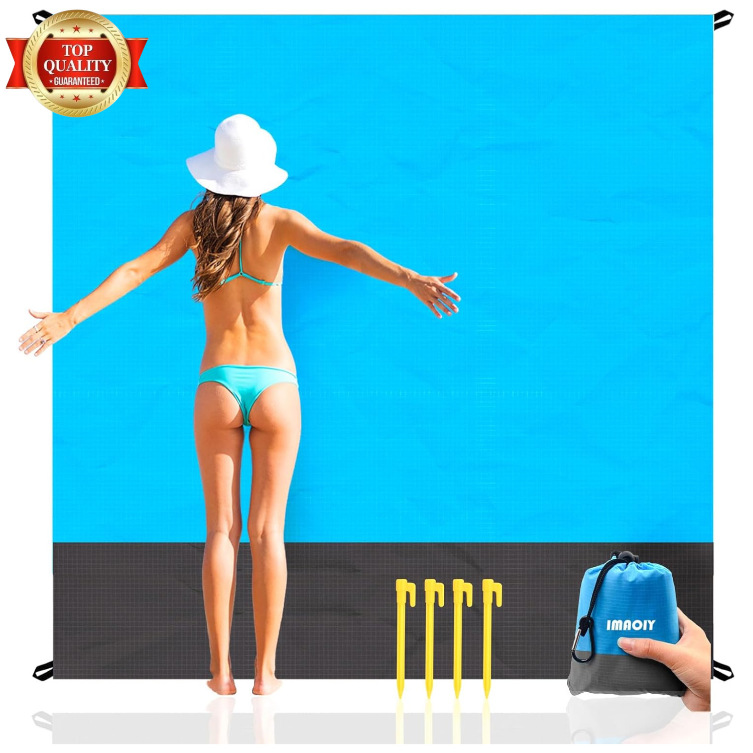 Beach Blanket Sandproof Waterproof, Beach Essentials Extra Large Beach Mat, 79" gallery