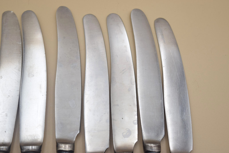 14 Vintage USSR Soviet Flatware Set 9 Knives 5 Dinner Forks 3ill Hep Melchior gallery