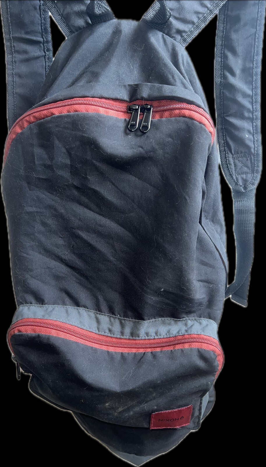 Nixon collapsible backpack black, grey and red