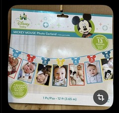 NEW Disney Junior 12’ Mickey Mouse Photo Garland Holds 13 Photos