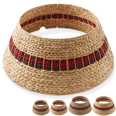 Christmas Tree Collar with Ribbon, Christmas Tree Cover – Natural