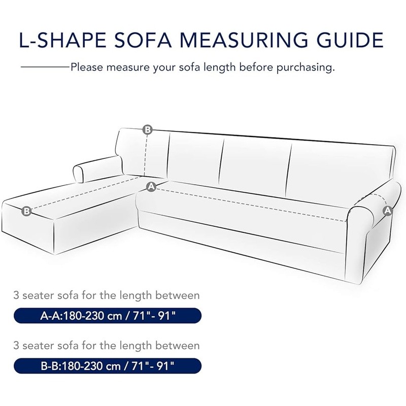 Super Stretch L Shape Sectional Couch Covers Non Slip Elastic Fabric Easy Care gallery