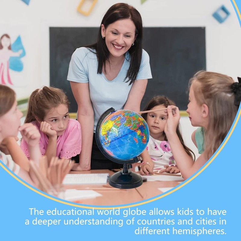 WORLD GLOBE EARTH Map Rotating Geography Ocean Classroom Learning Desktop 6 gallery