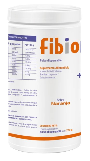 Fibiomet: Digestive Support Powder, Dietary Supplement, Orange Flavor, 270g gallery