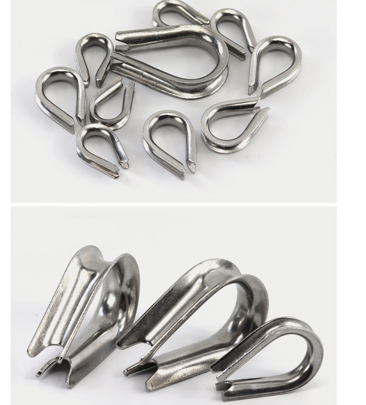 Egg Shape Wire Rope Thimble Stainless Steel Wire Grips Clamp Clips Rope Cable gallery