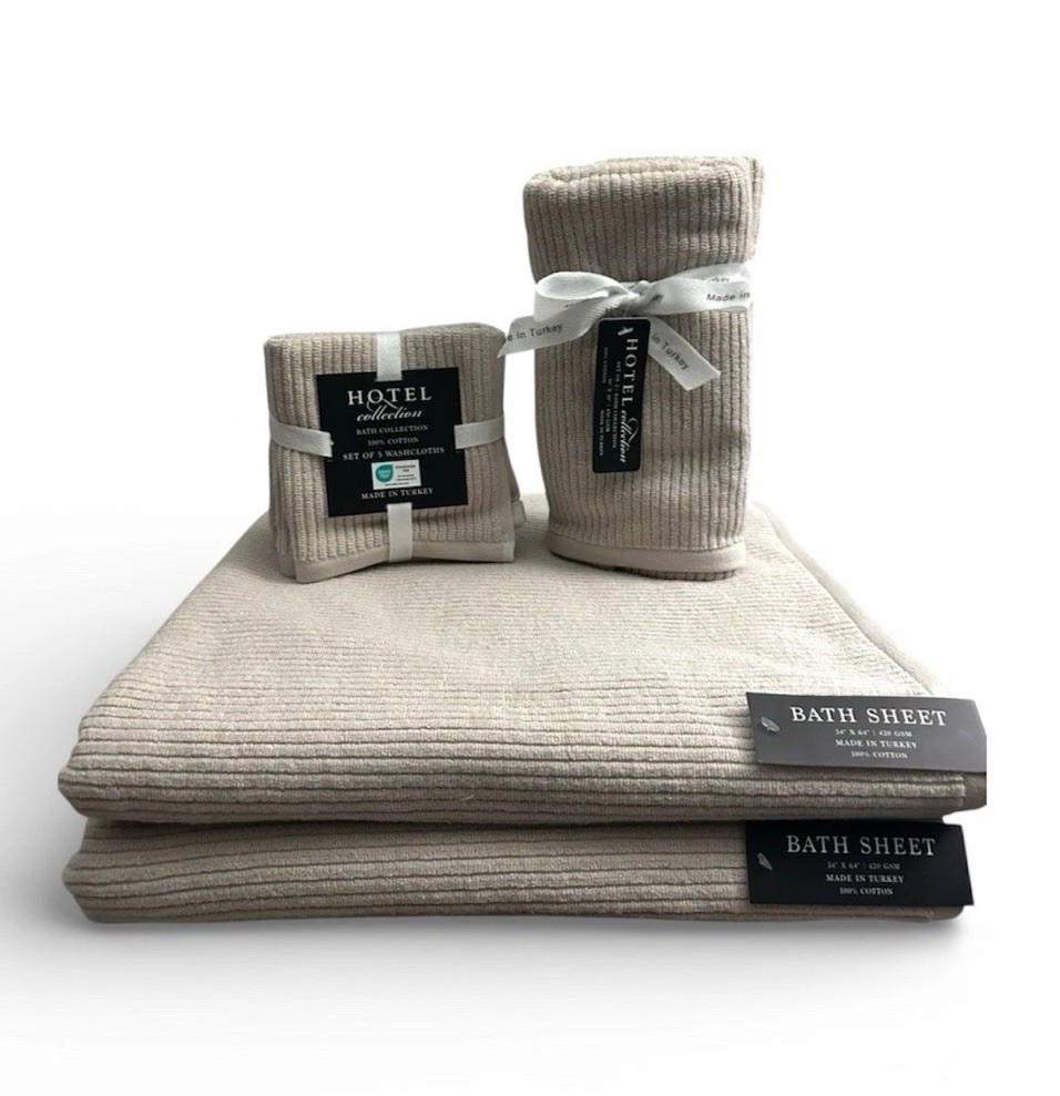 Hotel Collection 9PCs Bath Towel OEKO-TEX 100% Cotton Turkiye Made Towel Set gallery