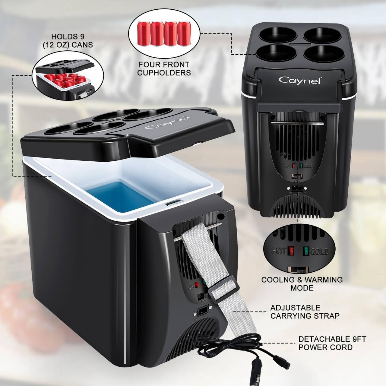 6 Liter Small Fridge Portable Electric Cooler Warmer with 12V DC 6 Quart for Car gallery