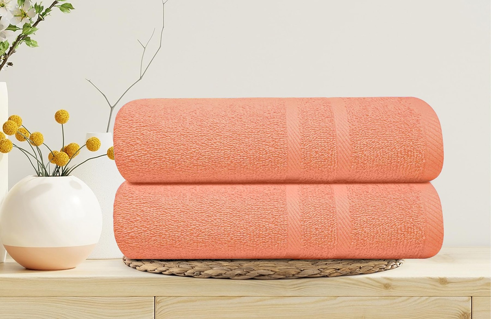 6 Pack Small Bath Towel Set - 100% Cotton 23x46 Shower Towels in 450 GSM. Lig... gallery