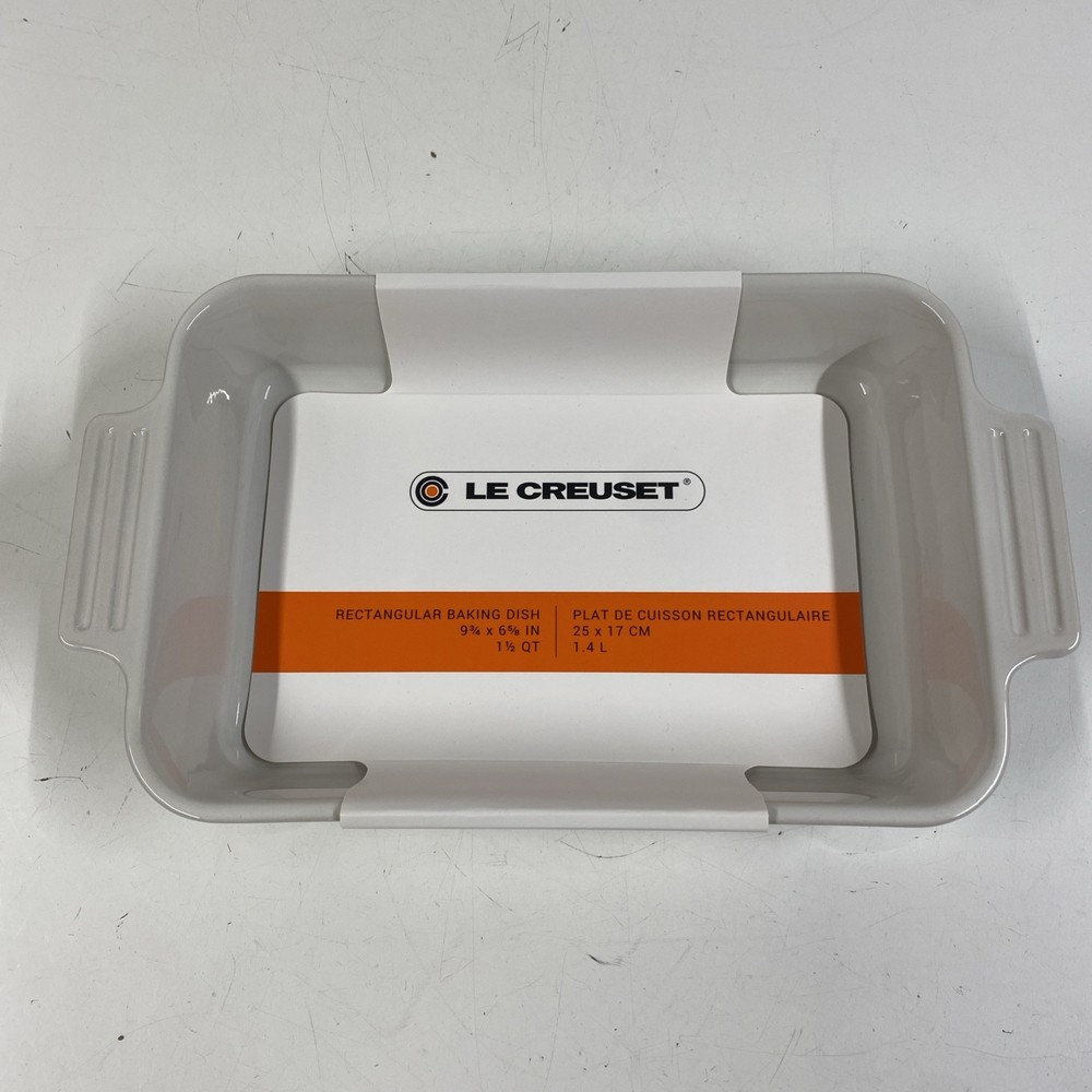 LE CREUSET Rectangular Baking Dish 9 3/4 X 6 5/8 In. 1.5 1 1/2 Qt WHITE