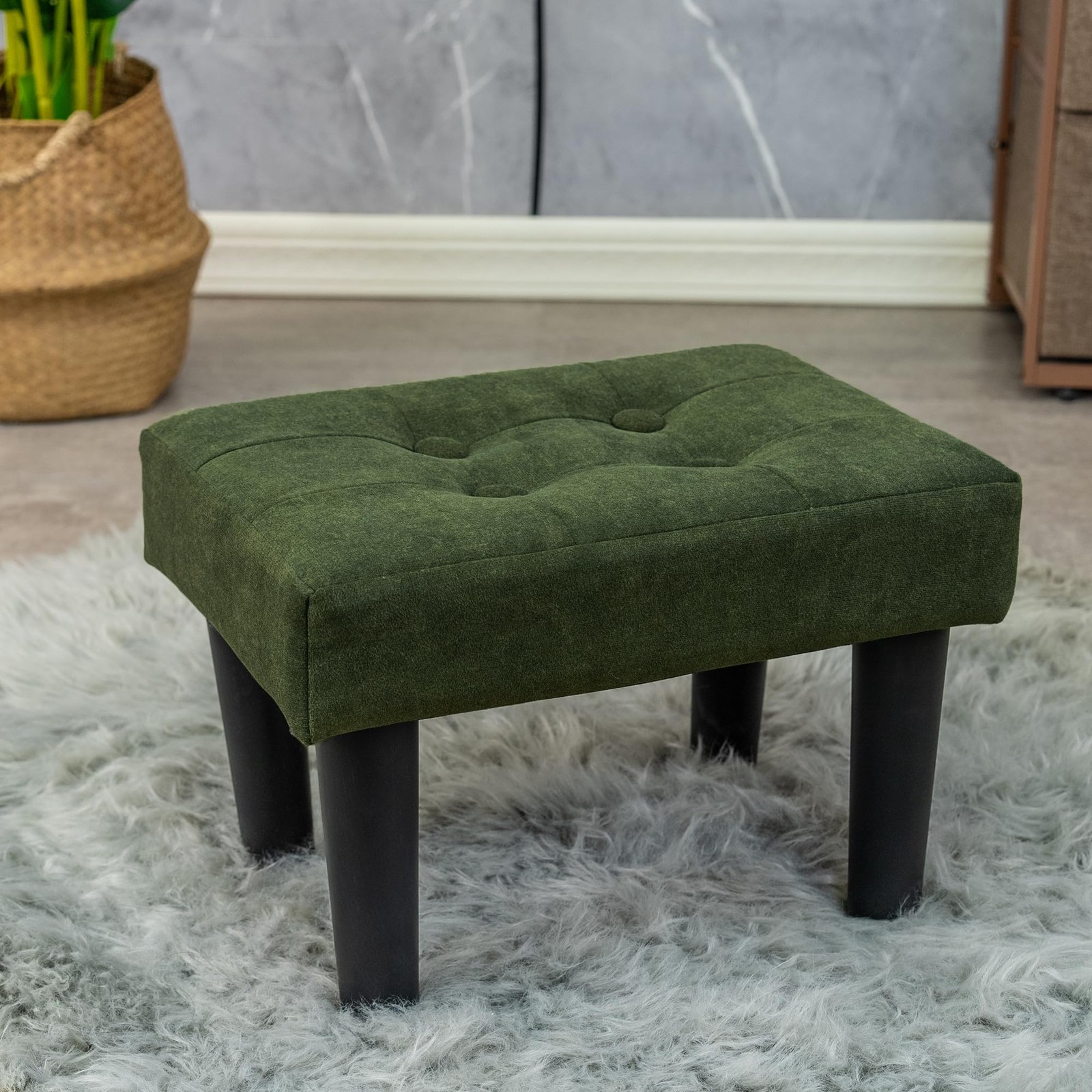 Carolmade Ottoman Foot Rest Suede Small Ottoman Foot Stool Legs Modern gallery