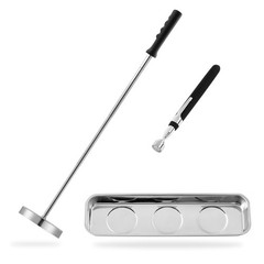 3PCS Magnetic Sweeper Telescoping Pickup Tool, 35LB Screws Parts Finder, 3.5L…