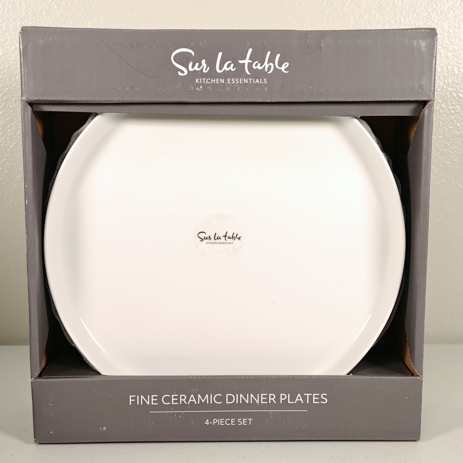 Sur La Table White Dinner Plates Set Of 4 Fine Ceramic Dinner Plates 10.5” New gallery