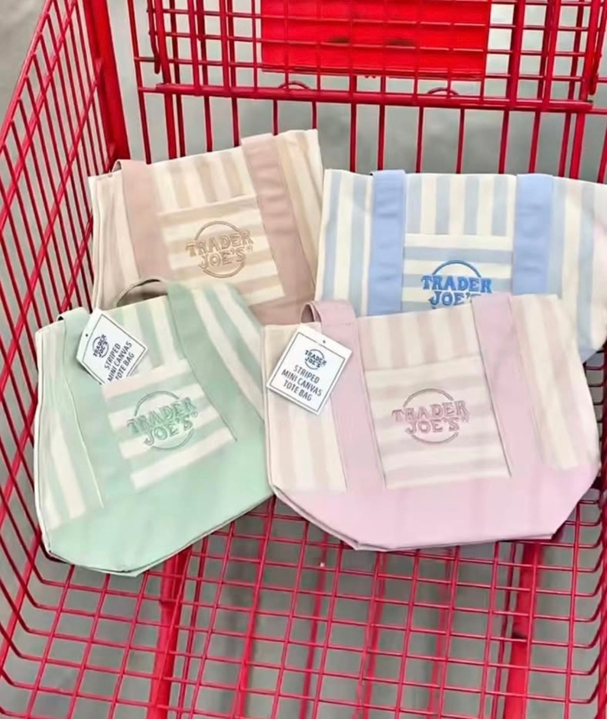 🌈 Trader Joe's Striped Mini Tote Set of 4 or Individual Totes Available! gallery