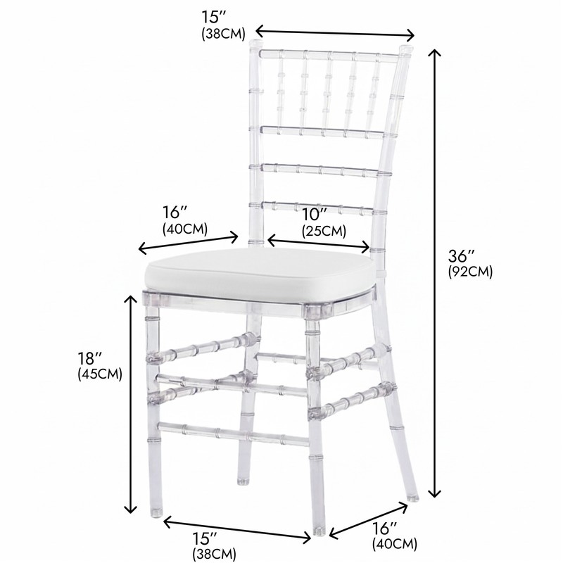 3pack Acrylic Stackable Chiavari Dining Chair, Clear Party Chair Fully Assembled gallery