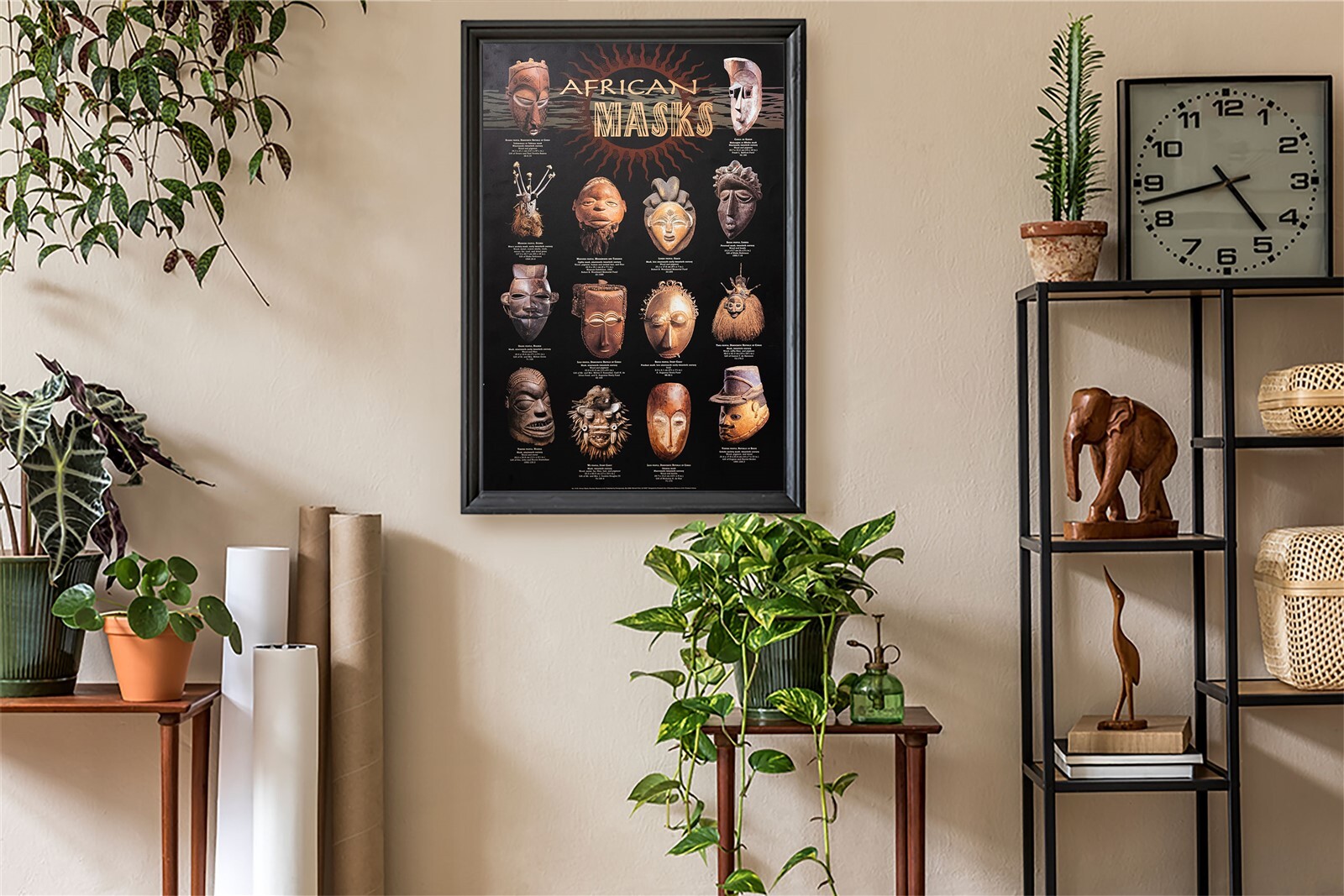 US Art Frames African Masks - Key - 24x36 Print & Poster (24x36V) 4O2 gallery