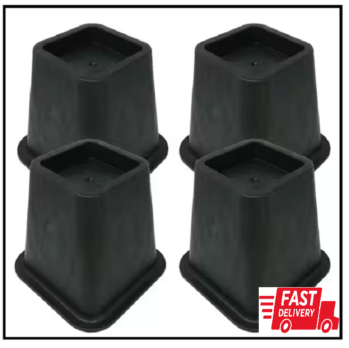 6 Inch Bed Risers 4-Pack Durable Heavy Duty Construction Ensures Black New gallery