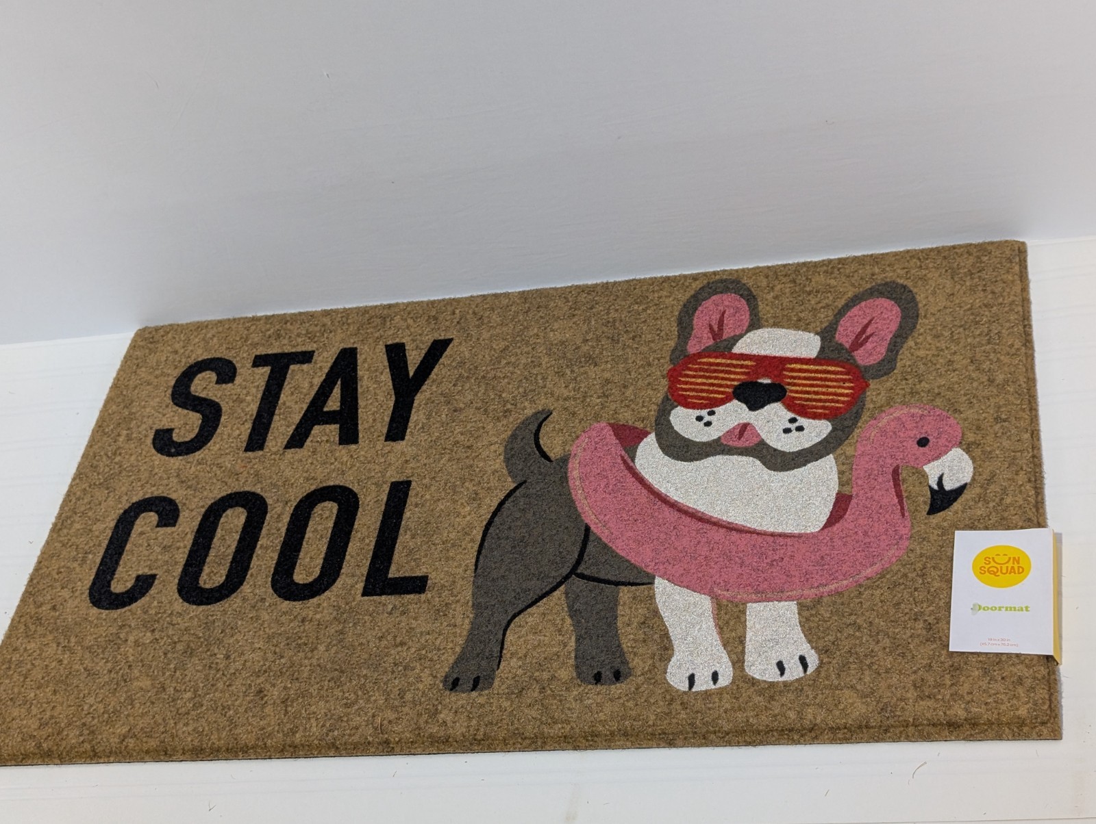 Sun Squad Outdoor Doormat Stay Cool Dog with Floatie Rectangular (18" x 30") gallery