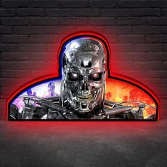 Terminator Pinball Topper LED Lightbox 3D Printed Lightbox Arcade Decor