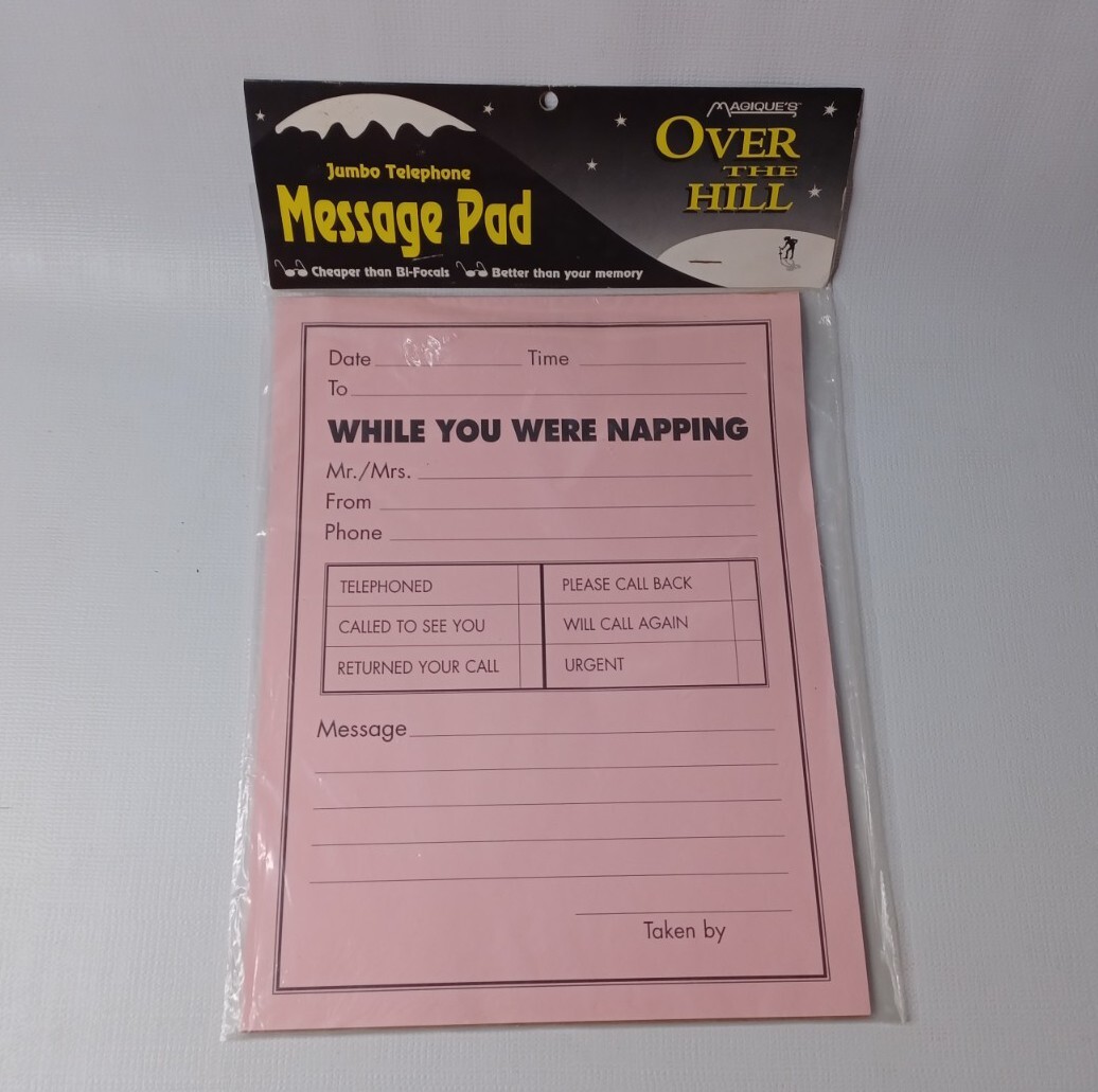 While You Were Napping Jumbo Telephone Message Pad Over The Hill Joke Gag Gift gallery