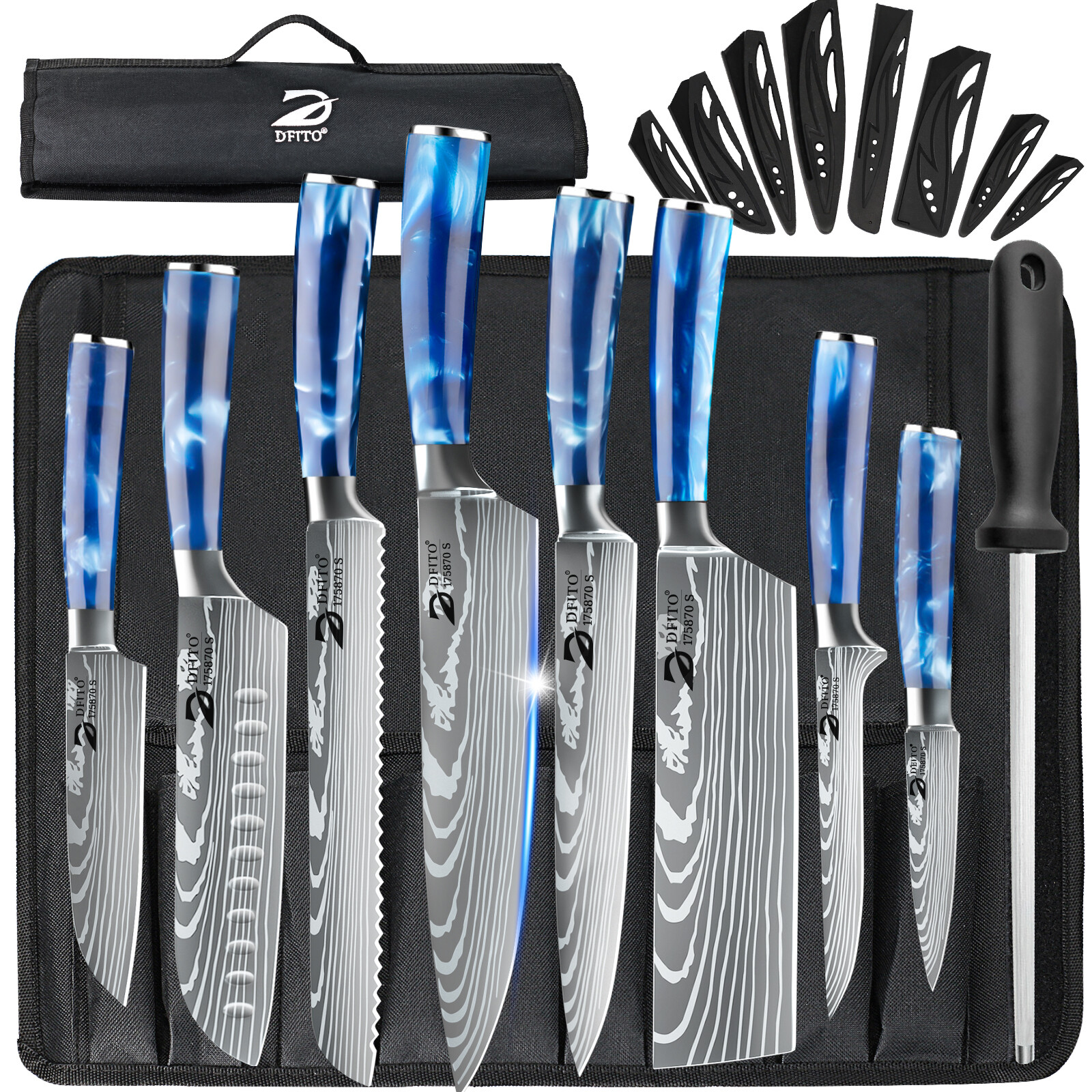 Handmade HAND FORGED DAMASCUS STEEL CHEF KNIFE Set Kitchen Knives Set US gallery