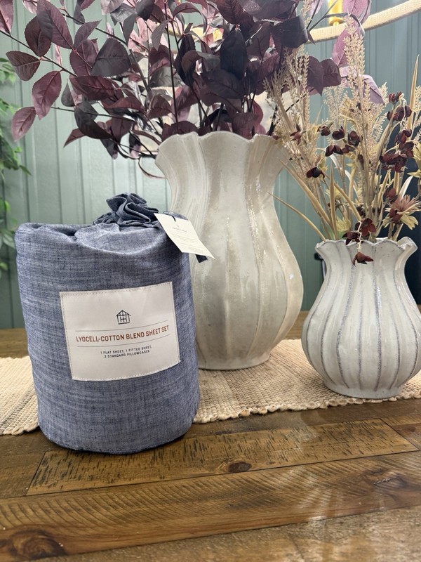 4pc Queen Woven Sheet Set Blue - Hearth & Hand with Magnolia NEW gallery