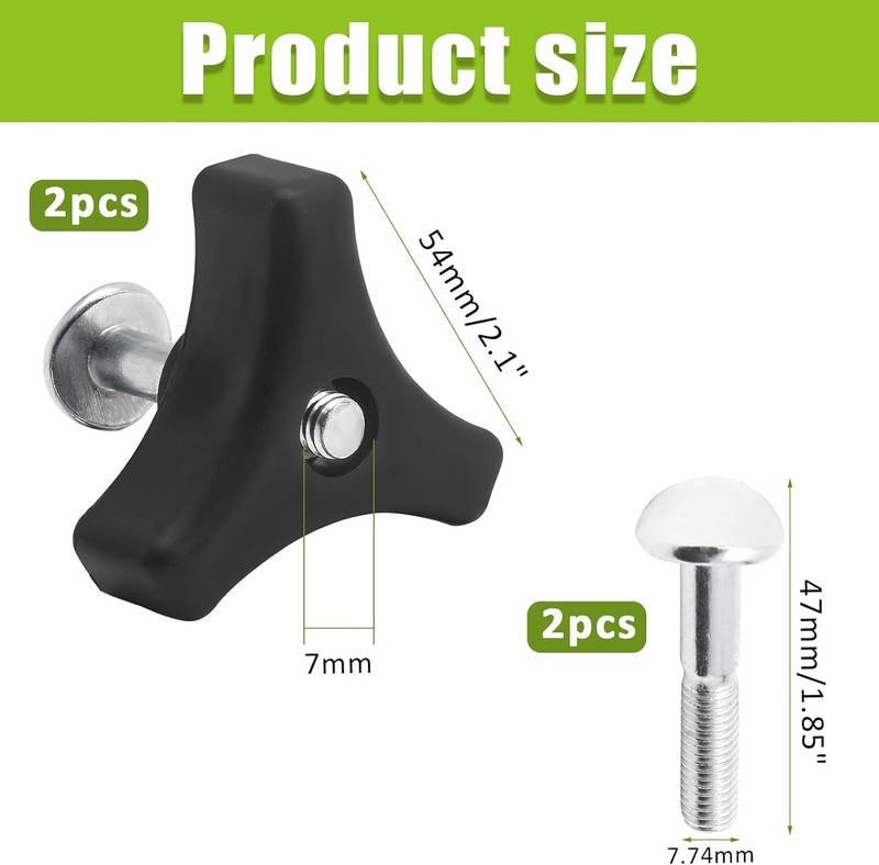 Murtenze 2 Sets Lawn Mower Handle Knobs Nut Bolt, Triangle Knob Screw... gallery
