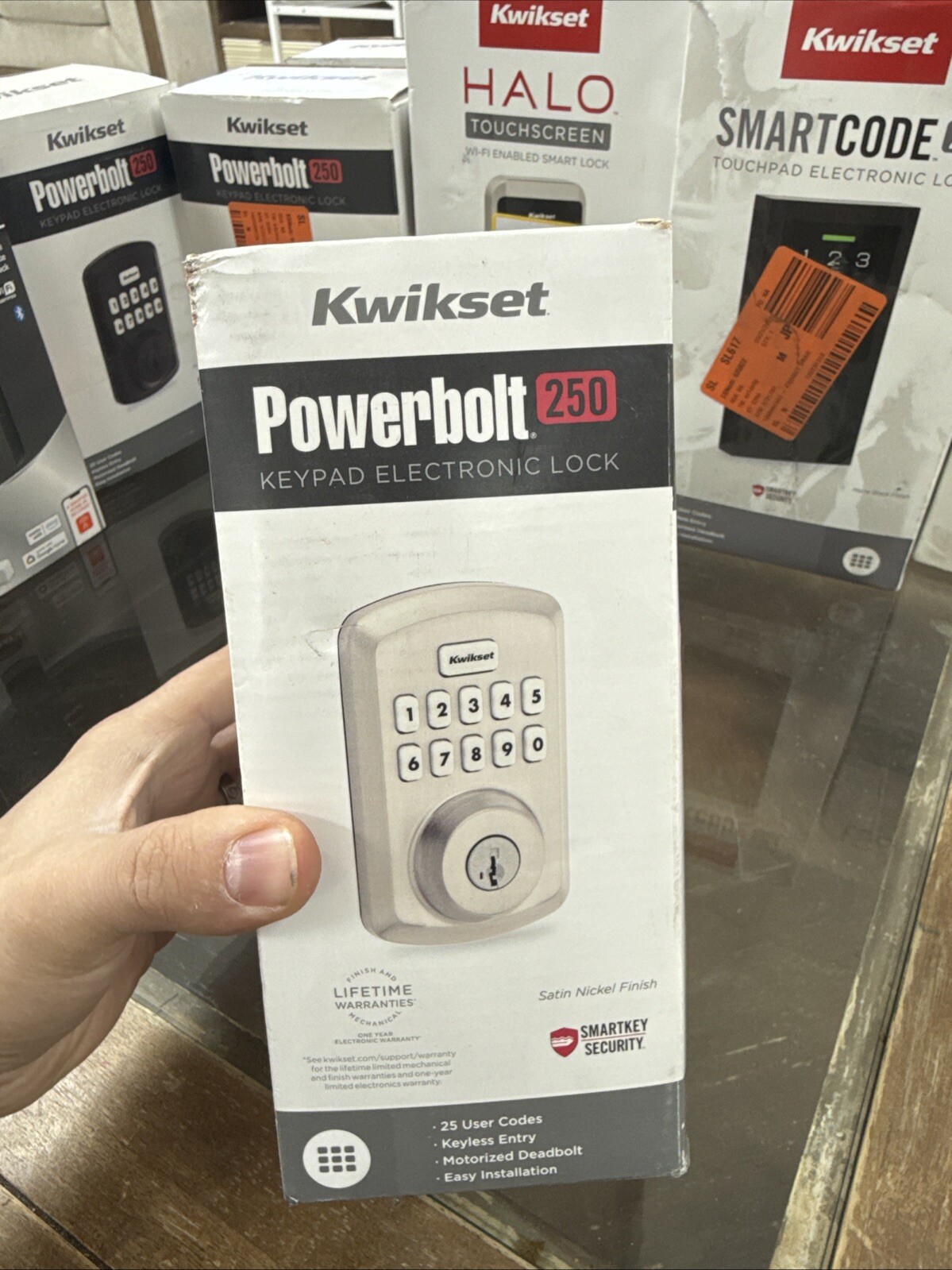 Kwikset Powerbolt 250 10-Button Keypad Satin Nickel Electronic Door Lock Sealed gallery